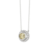 14K WHITE/YELLOW GOLD 1 1/4CT ROUND/YELLOW OVAL DIAMOND NECKLACE (CENTER STONE OVAL DIAMOND 1CT)