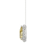 14K WHITE GOLD 1 3/4CT ROUND/YELLOW PEAR DIAMOND LADIES PENDANT WITH CHAIN (CENTER STONE PEAR DIAMOND 1 1/2CT)