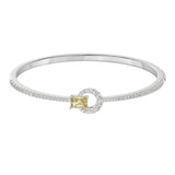 14K WHITE GOLD 2.00CT ROUND/RADIANT DIAMOND LADIES BANGLE