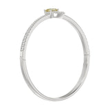 14K WHITE GOLD 2.00CT ROUND/RADIANT DIAMOND LADIES BANGLE