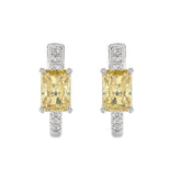 14K WHITE GOLD 2 1/6CT ROUND/YELLOW RADIANT DIAMOND LADIES EARRINGS