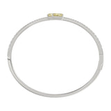 14K WHITE GOLD 2 3/4CT ROUND/RADIANT DIAMOND LADIES BANGLE