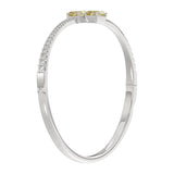 14K WHITE GOLD 2 3/4CT ROUND/RADIANT DIAMOND LADIES BANGLE