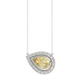 14K WHITE GOLD 1 1/4CT ROUND/PEAR DIAMOND LADIES NECKLACE