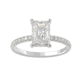 14K WHITE GOLD 2 1/4CT ROUND/RADIANT DIAMOND LADIES RING (CENTER STONE RADIANT DIAMOND 2CT)