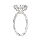 14K WHITE GOLD 2 1/4CT ROUND/RADIANT DIAMOND LADIES RING (CENTER STONE RADIANT DIAMOND 2CT)