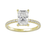 14K YELLOW GOLD 2 1/4CT ROUND/RADIANT DIAMOND LADIES RING (CENTER STONE RADIANT DIAMOND 2CT)
