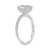 14K WHITE GOLD 2 1/5CT ROUND/OVAL DIAMOND LADIES RING (CENTER STONE OVAL DIAMOND 2CT)