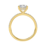 14K YELLOW GOLD 2 1/5CT ROUND/OVAL DIAMOND LADIES RING (CENTER STONE OVAL DIAMOND 2CT)
