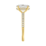14K YELLOW GOLD 2 1/5CT ROUND/OVAL DIAMOND LADIES RING (CENTER STONE OVAL DIAMOND 2CT)