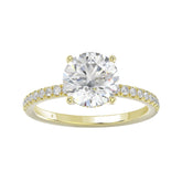 14K YELLOW GOLD 2 1/4CT ROUND DIAMOND LADIES RING (CENTER STONE ROUND DIAMOND 2CT)