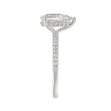 14K WHITE GOLD 2 3/4CT ROUND/PEAR DIAMOND LADIES RING (CENTER STONE PEAR DIAMOND 2CT)