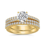 14K YELLOW GOLD 1 3/4CT ROUND DIAMOND LADIES BRIDAL SET (CENTER STONE ROUND DIAMOND 1CT)