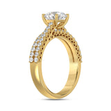 14K YELLOW GOLD 1 3/4CT ROUND DIAMOND LADIES BRIDAL SET (CENTER STONE ROUND DIAMOND 1CT)