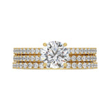 14K YELLOW GOLD 1 3/4CT ROUND DIAMOND LADIES BRIDAL SET (CENTER STONE ROUND DIAMOND 1CT)