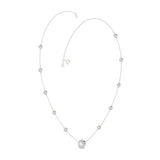 14K WHITE GOLD 2 1/4CT ROUND DIAMOND LADIES NECKLACE