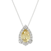 14K WHITE GOLD 2 1/4CT ROUND/PEAR DIAMOND LADIES PENDANT WITH CHAIN