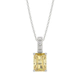 14K WHITE GOLD 1 1/3CT ROUND/RADIANT DIAMOND LADIES PENDANT WITH CHAIN