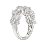 10K WHITE GOLD 3.00CT ROUND/PEAR DIAMOND LADIES RING