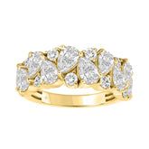 10K YELLOW GOLD 3.00CT ROUND/PEAR DIAMOND LADIES RING