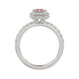 ETERNAL BLUSH COLLECTION 14K WHITE GOLD 4.00CT ROUND/RADIANT DIAMOND LADIES RING (CENTER STONE PINK RADIANT DIAMOND 3.00CT)