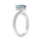 14K WHITE GOLD 2 1/2CT ROUND/OVAL DIAMOND LADIES RING (CENTER STONE BLUE OVAL DIAMOND 2CT)