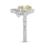 14K WHITE GOLD 2 1/4CT ROUND/MARQUISE/OVAL DIAMOND LADIES RING (CENTER STONE OVAL DIAMOND 1 1/2CT)