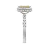 14K WHITE GOLD 1.00CT ROUND/YELLOW RADIANT DIAMOND LADIES RING (CENTER STONE YELLOW RADIANT DIAMOND 3.00CT)