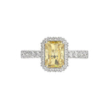 14K WHITE GOLD 1.00CT ROUND/YELLOW RADIANT DIAMOND LADIES RING (CENTER STONE YELLOW RADIANT DIAMOND 3.00CT)