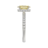 14K WHITE GOLD 2 1/2CT ROUND/YELLOW OVAL DIAMOND LADIES RING (CENTER STONE 2.00CT)