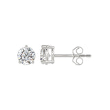 10K WHITE GOLD 2CT ROUND DIAMOND SOLITAIRE EARRINGS