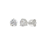 10K WHITE GOLD 2CT ROUND DIAMOND SOLITAIRE EARRINGS