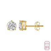 Classic Diamond Stud Earrings for Her | 3.00 CTW Lab-Created Diamonds | 10K Yellow Gold