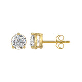 10K YELLOW GOLD 3CT ROUND DIAMOND SOLITAIRE EARRINGS