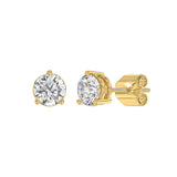 10K YELLOW GOLD 3CT ROUND DIAMOND SOLITAIRE EARRINGS