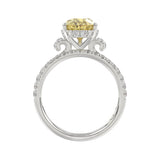 14K WHITE GOLD 3 3/4CT ROUND/PEAR DIAMOND LADIES BRIDAL SET (CENTER STONE PEAR YELLOW DIAMOND 3.00CT)