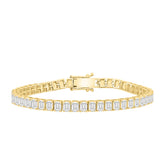 18K YELLOW GOLD 8.00CT EMERALD DIAMOND LADIES BRACELET