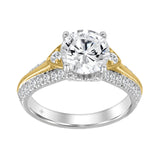 10K WHITE/YELLOW GOLD 2 1/2CT ROUND DIAMOND LADIES RING (CENTER STONE ROUND DIAMOND 2CT)