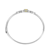 14K WHITE GOLD 3 1/4CT ROUND/PEAR/MARQUISE/YELLOW RADIANT DIAMOND LADIES BANGLE (CENTER STONE YELLOW RADIANT DIAMOND 1 1/2CT)