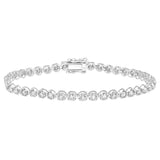 10K WHITE GOLD 4.00CT ROUND DIAMOND LADIES BRACELET