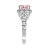 14K WHITE GOLD 4 3/4CT ROUND/PEAR/PINK CUSHION DIAMOND LADIES RING (CENTER STONE CUSHION DIAMOND 3.00CT)