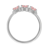 ETERNAL BLUSH COLLECTION 14K WHITE GOLD 1 3/4CT ROUND/PINK RADIANT DIAMOND LADIES RING