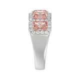 14K WHITE GOLD 3.00CT ROUND/PINK RADIANT DIAMOND LADIES RING