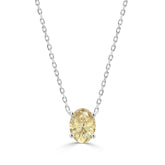 14K WHITE GOLD 1.00CT YELLOW OVAL DIAMOND LADIES PENDANT