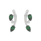 14K WHITE GOLD 1.00CT ROUND/PEAR DIAMOND LADIES EARRINGS (PEAR EMERALD DIAMOND 7/8CT)
