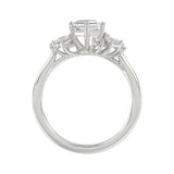 14K WHITE GOLD 2.00CT ROUND/MARQUISE/PEAR/LONG HEXAGON STEP CUT LADIES RING
