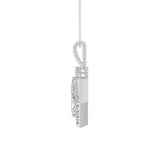 14K WHITE GOLD 1 1/4CT ROUND/KITE STEP CUT DIAMOND LADIES PENDANT