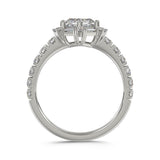 14K WHITE GOLD 1 3/4CT ROUND/BAGUETTE/HEZAGON STEP CUT DIAMOND LADIES RING