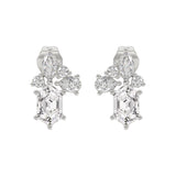 14K WHITE GOLD 1 1/2CT ROUND/MARQUISE/PEAR/HEXAGON STEP CUT LADIES EARRINGS