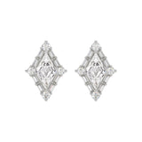 14K WHITE GOLD 1 1/4CT ROUND/BAGUETTE/KITE STEP CUT DIAMOND LADIES EARRINGS